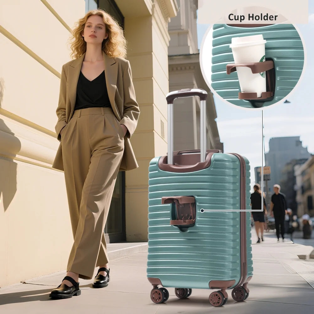 Hardshell Luggage Set with TSA Lock, 360° Spinner Wheels, Lightweight Durable Travel Suitcases