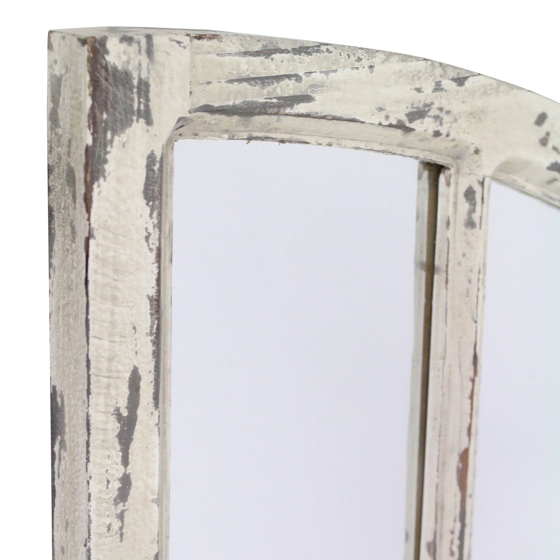 Jolene Arch Window Pane Mirrors Off-White 27" x 15" (Set of 2) by Aspire
