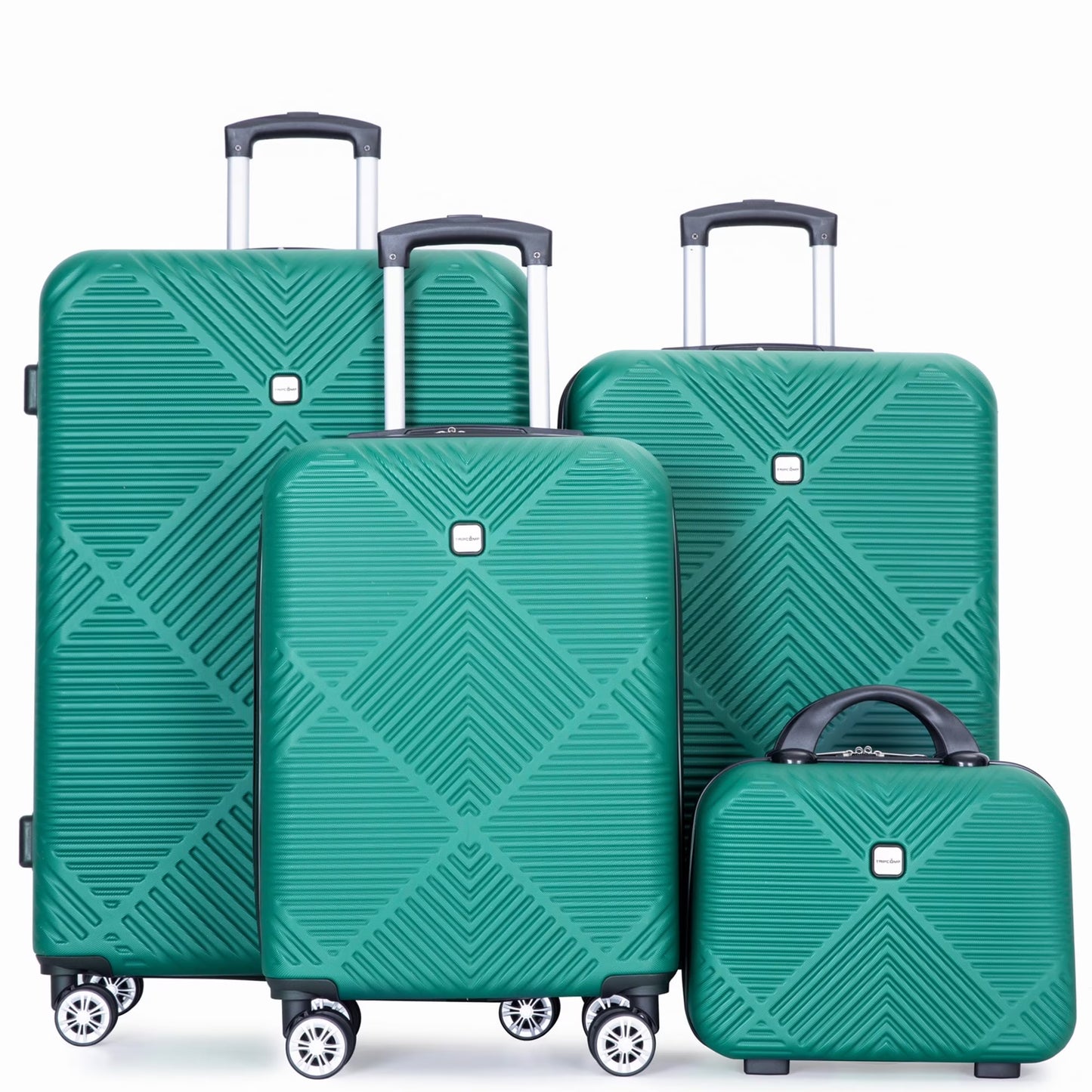 Tripcomp Luggage Sets 4 Piece Suitcase Set (14/20/24/28)Hardside Suitcase with Spinner Wheels Lightweight Carry on Luggage(Black)