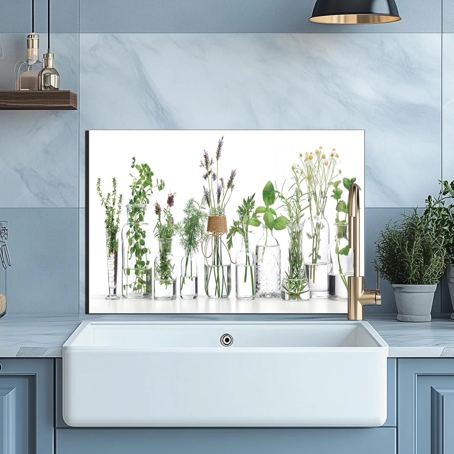 tempered glass backsplash for stove, Green plants Stove Splashback, Glass Backsplash, Used for Kitchen Wall Protection and Decoration, Easy to Install and Clean. (30x16'')