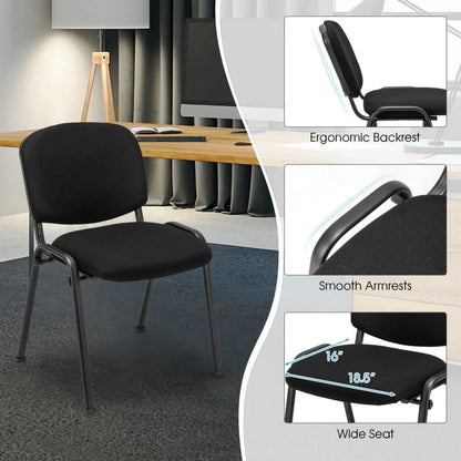Topcobe Set of 2 Office Chair with Metal Frame and Padded Cushions for Conference Room, Home Office Chair, Office Furniture Chairs, Black