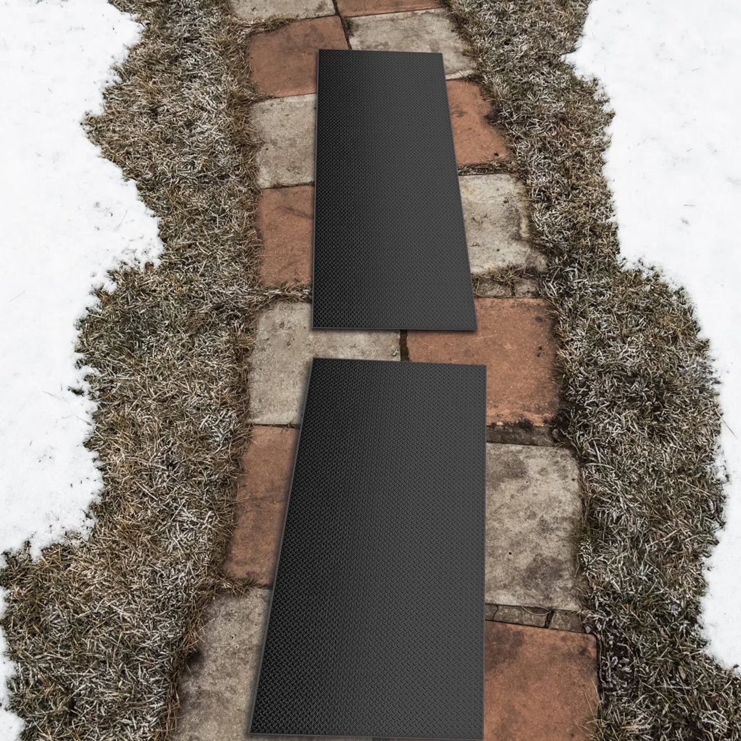 MOPHOTO Heated Snow Melting Mats, Electric Snow Melting Mats, Heated Outdoor Mats for Winter Walkways and Decks, No-Slip Snow and Ice Melt Heated Sidewalk Mat, Connectable w/Power Cord (20" x 60")