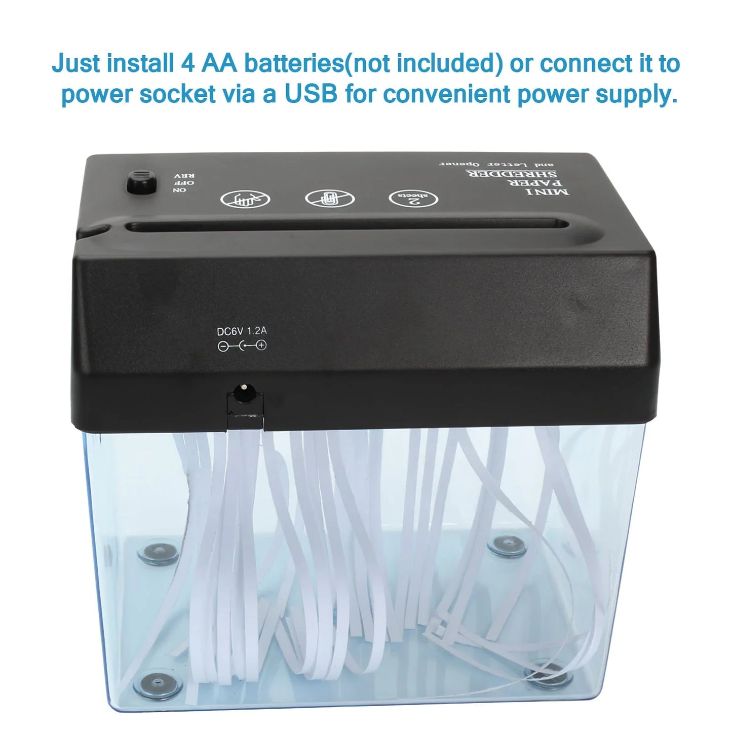Mini Paper Shredder, Portable A6 Electric Shredder Documents Paper Cutting Tool Home Office Desktop Stationery