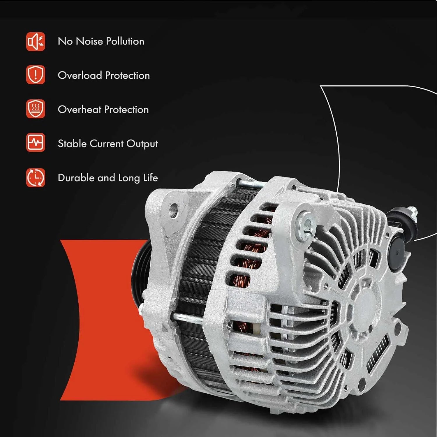 A-Premium Alternator Compatible with Subaru Legacy 2010-2017, Outback 2010-2017, Tribeca 2010-2014, H6 3.6L, 12V 130Amp Clockwise 6-Groove Pulley, Replace# 23700AA620, 23700AA830
