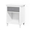 Cfowner Farmhouse Square Nightstand with Storage Drawer, Bedside End Table for Bedroom Nursery Living Room