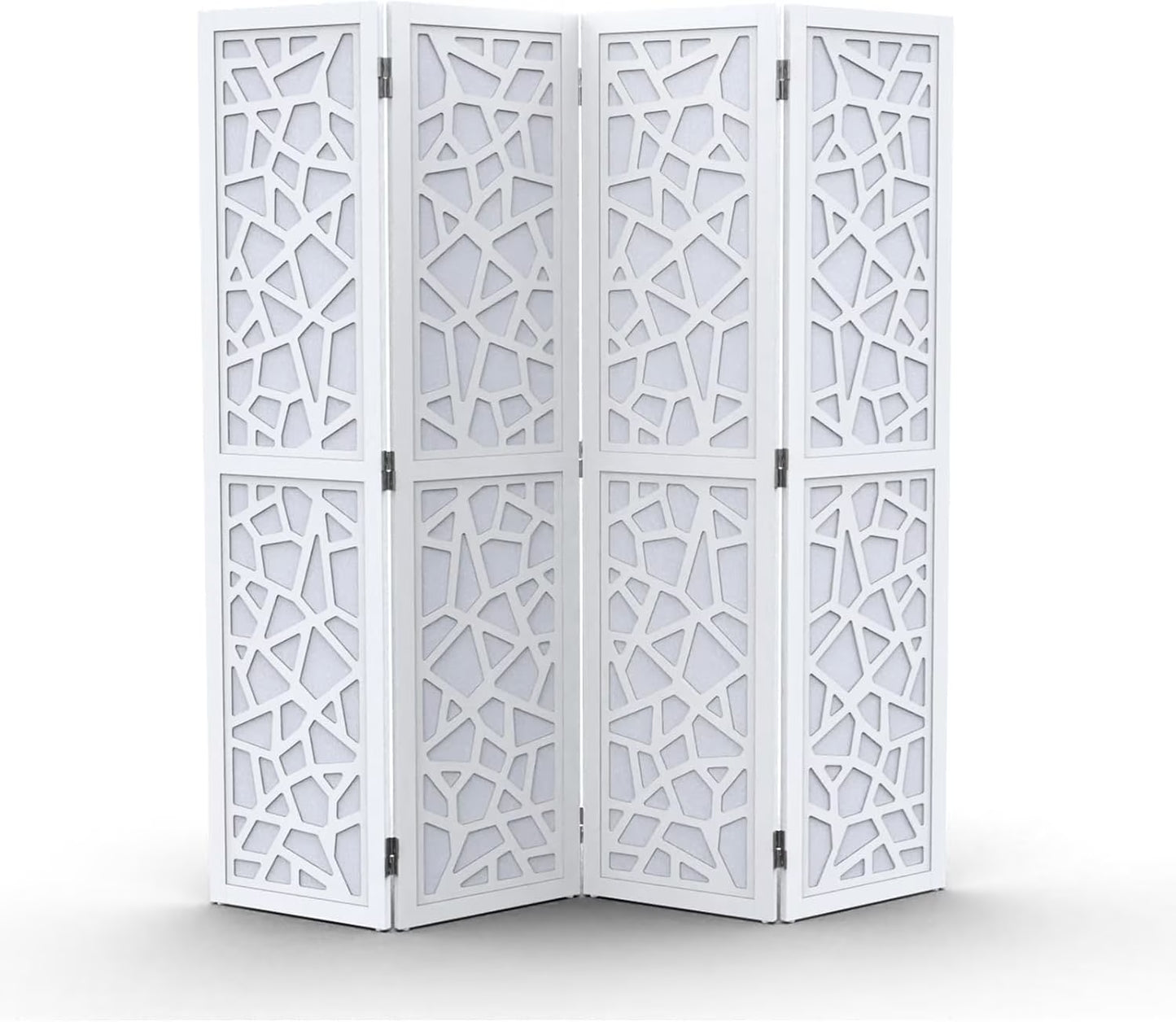 VINGLI 70'' H Room Divider, Non-Woven Fabric Privacy Screen, Indoor Partition Wall Dividers, Freestanding Hinged Space Separator with Modern Unique Pattern