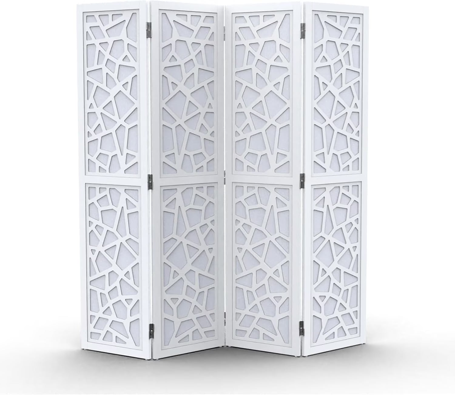VINGLI 70'' H Room Divider, Non-Woven Fabric Privacy Screen, Indoor Partition Wall Dividers, Freestanding Hinged Space Separator with Modern Unique Pattern