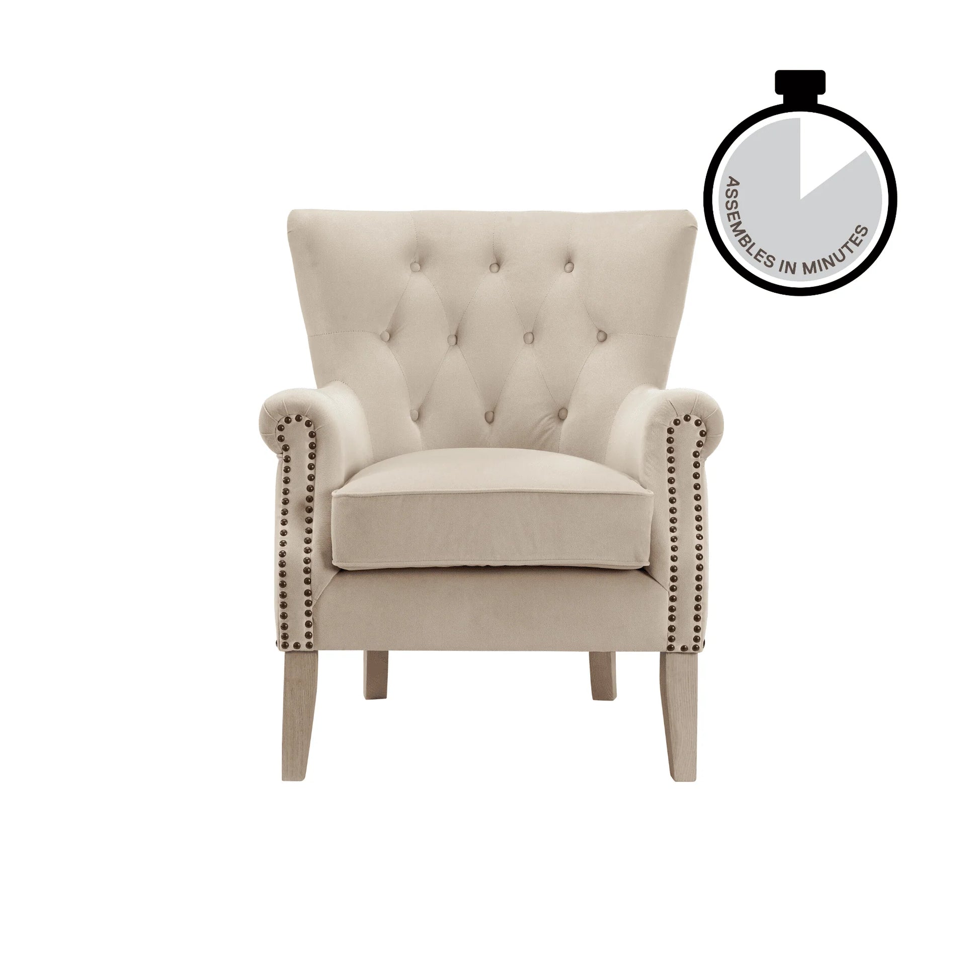 Better Homes & Gardens Accent Chair, Living Room & Home Office, Beige