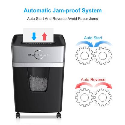 Bonsen 10-Sheet Micro Cut Paper Shredder Home Office Shredder with 5.2 Gallon Wastebasket