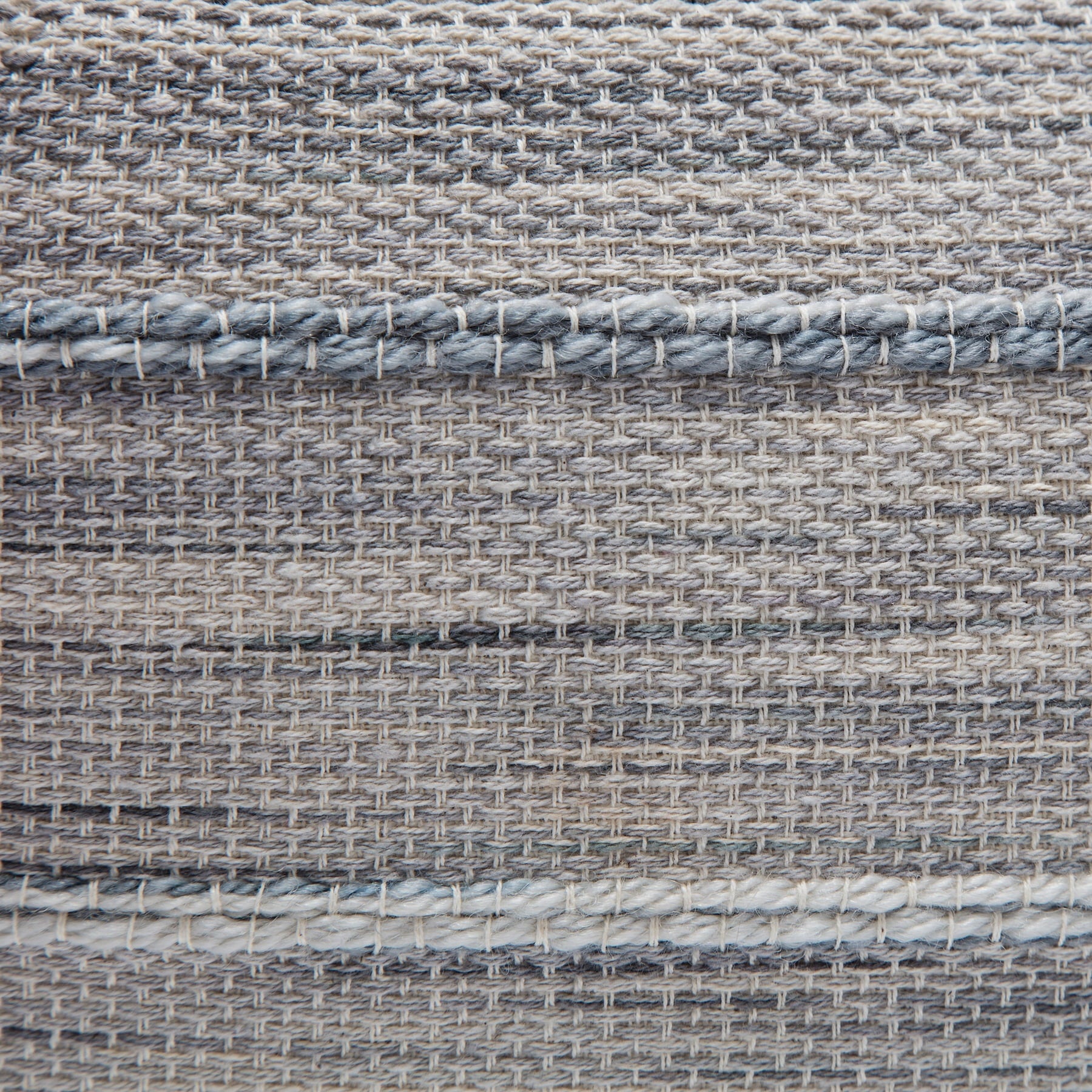 Anji Mountain Textured Handmade Cotton Poufs, Gray