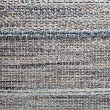 Anji Mountain Textured Handmade Cotton Poufs, Gray