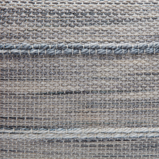 Anji Mountain Textured Handmade Cotton Poufs, Gray