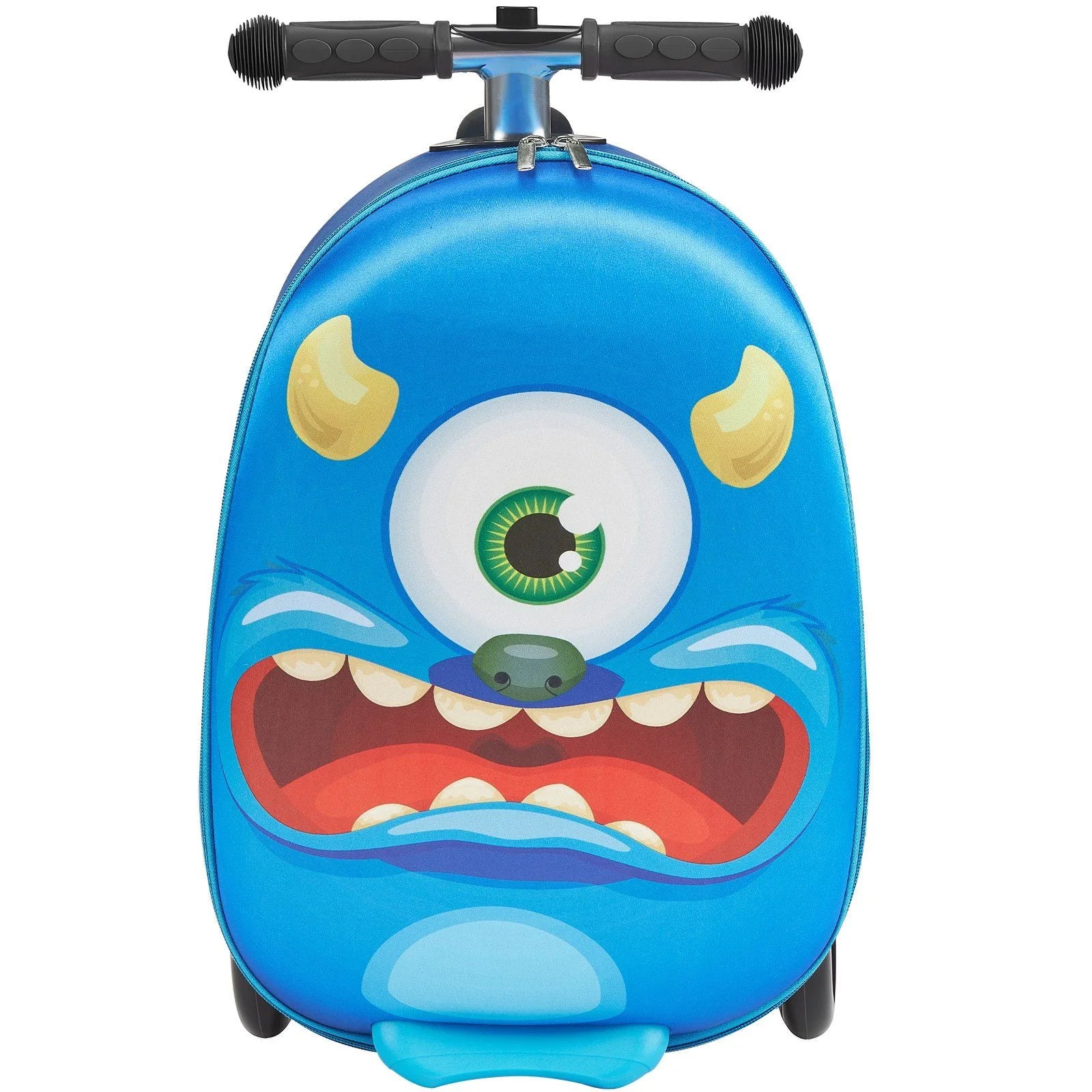 VEVOR Ride-on Luggage 20-inch Kids Scooter Suitcase with Flash Wheels Blue