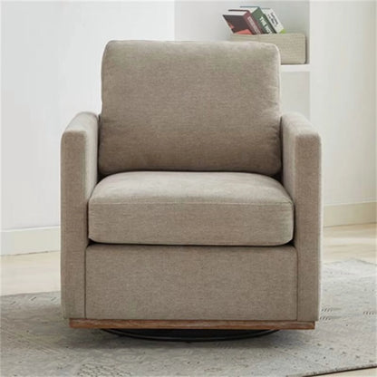 Swivel Accent Chair, Modern Chenille Upholstered Lounge Chair Armchair with 360 Degree Swiveling Base, Leisure Club Chair Comfy Accent Single Sofa Chair for Nursery Bedroom Living Room, Taupe