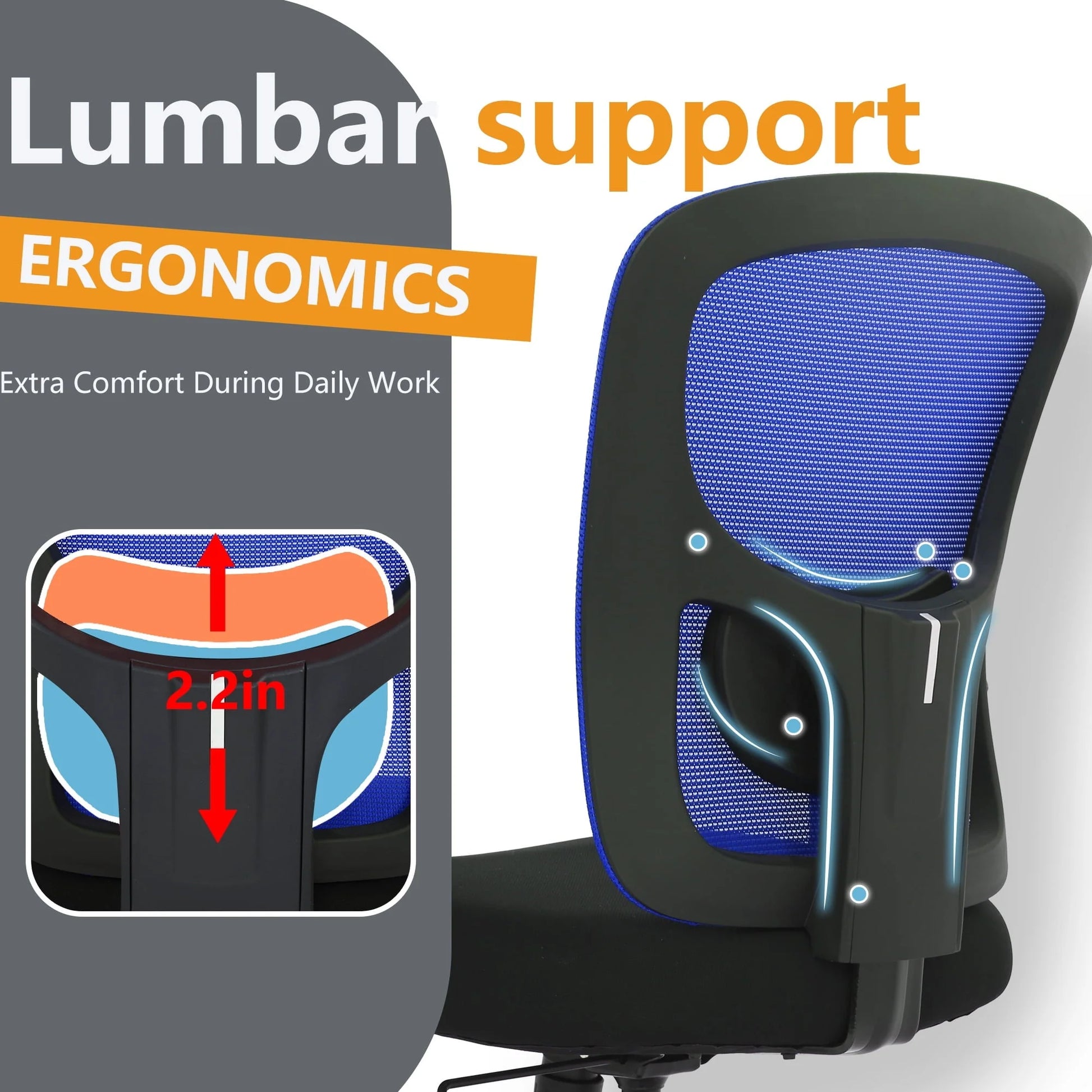 PayLessHere Ergonomic Desk Chair Office Chair Computer Chair 400lbs with Lumbar Support Wide Seat Adjust Arms Rolling Swivel High Back Task Executive Big and Tall Office Chair for Home Office,Blue