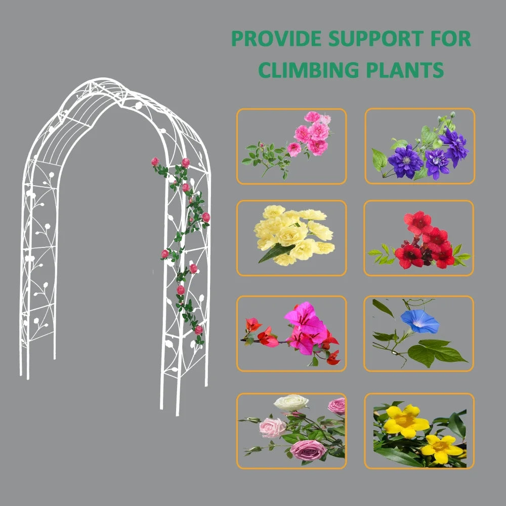 Tcbosik Metal Garden Arch for Climbing Plants, Wedding & Event Decoration, Assemble Freely 8 Styles Archway for Wedding Party Events, Cream White