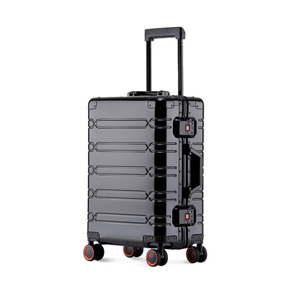 HDUTNGISN 14"x7.8°x19.6" Aluminum Carry-On Luggage Airline Approved,Zipperless Hard Shell with Spinner Wheels (20"Black)