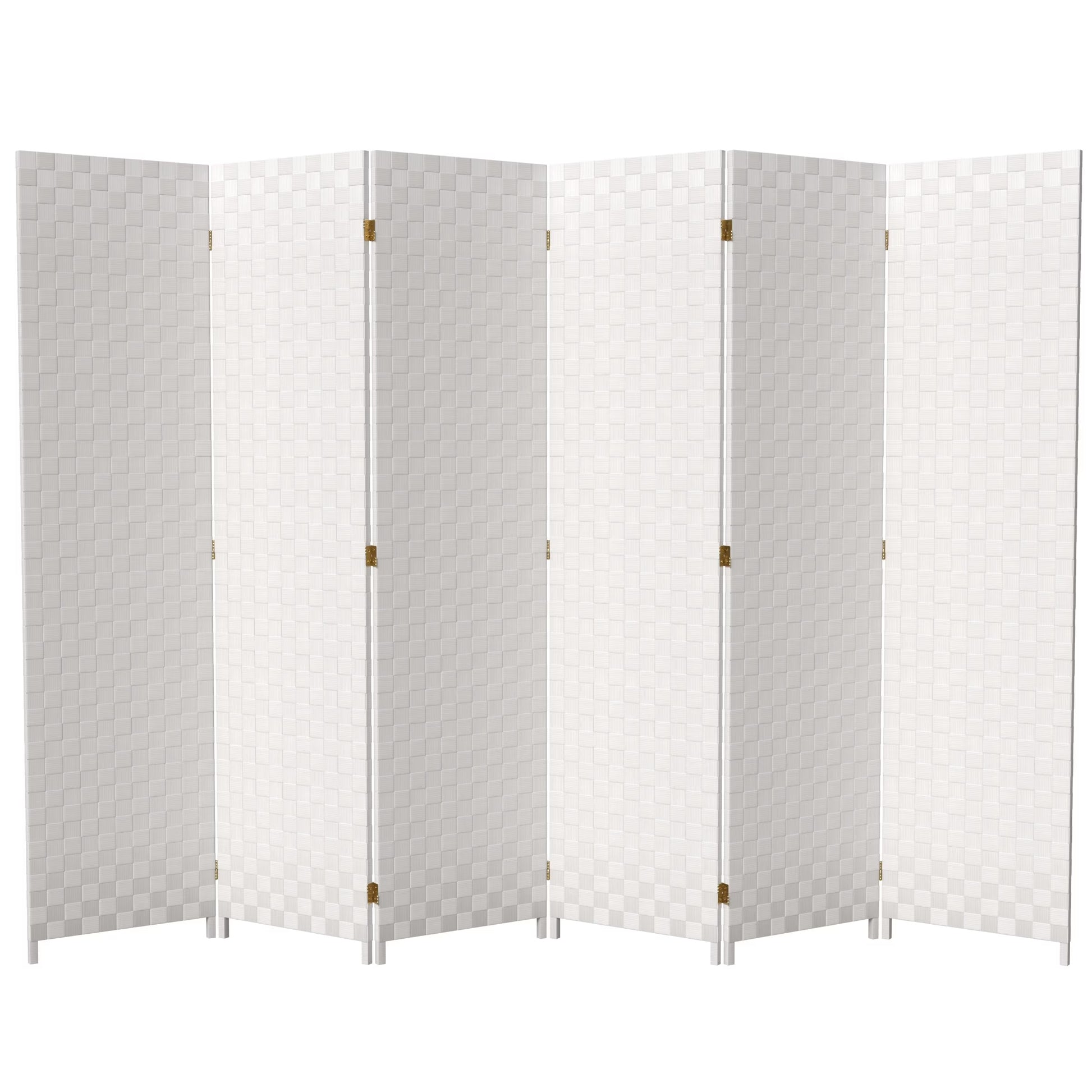 Red Lantern 6 ft. Tall Woven Fiber Outdoor All Weather Room Divider - 3 Panel - Dark Brown