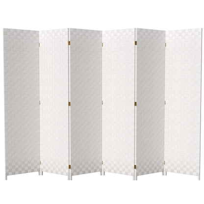 Red Lantern 6 ft. Tall Woven Fiber Outdoor All Weather Room Divider - 3 Panel - Dark Brown