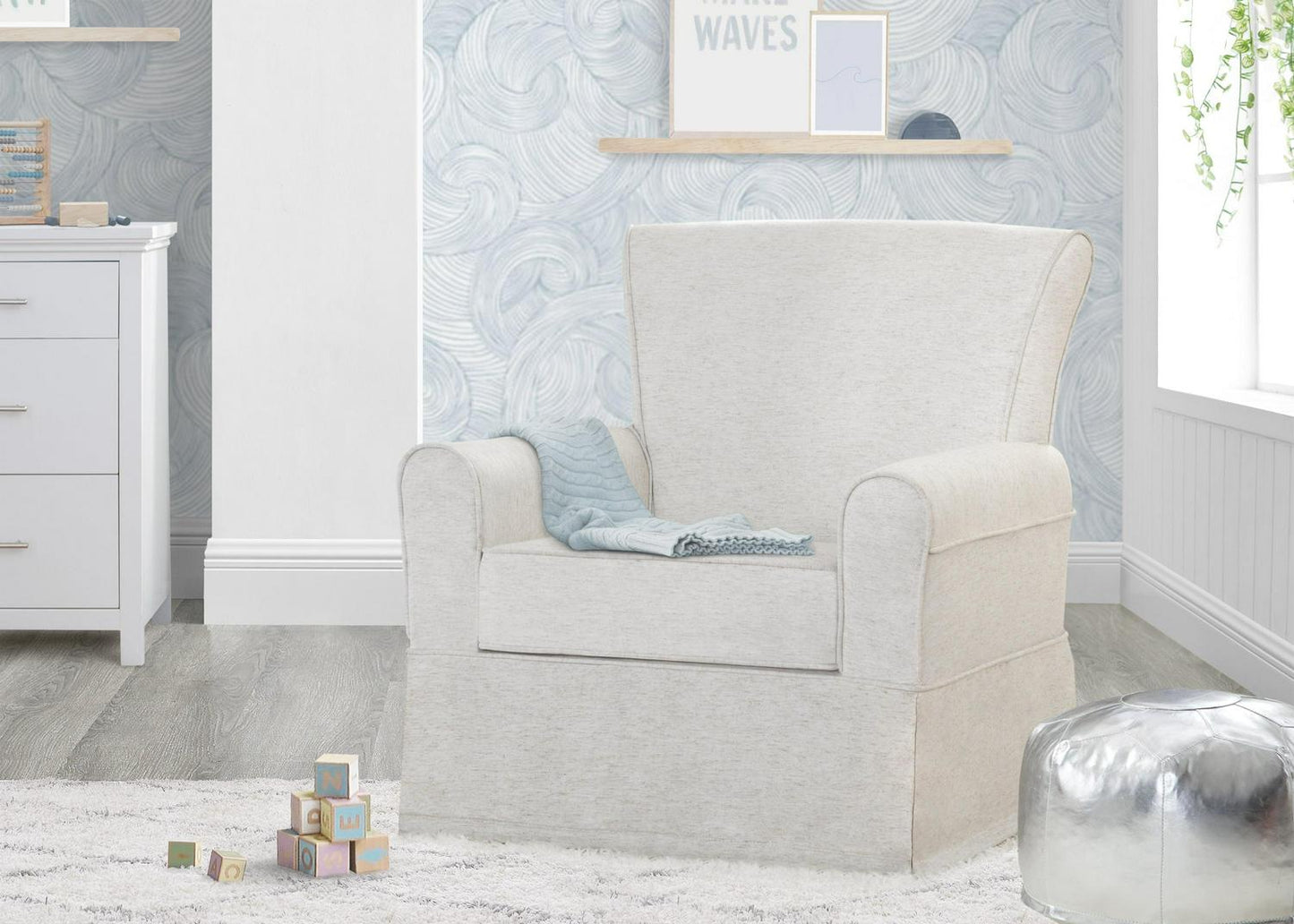 Delta Children Epic Nursery Glider Swivel Rocker Chair. Sand