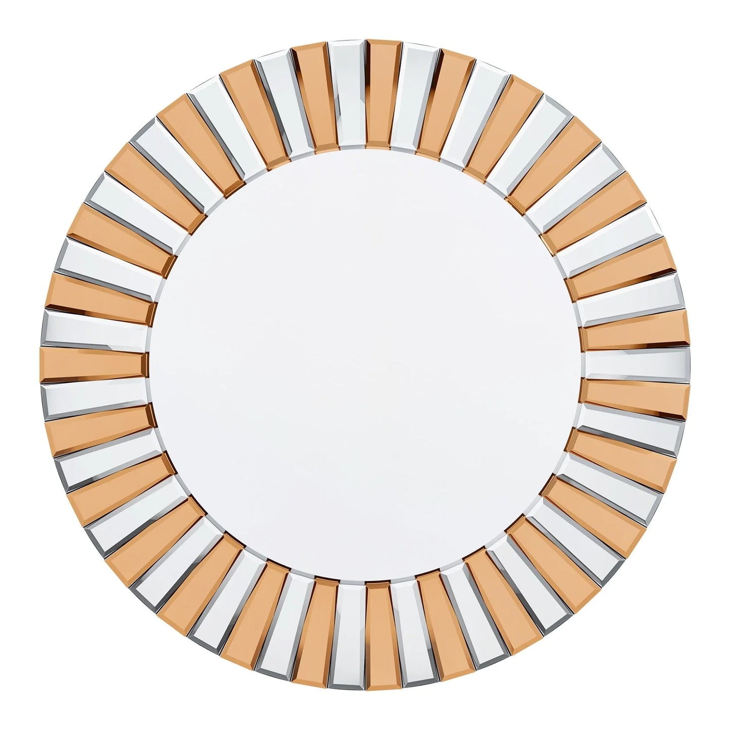 fliptrade Large Round Accent Beveled Wall Mirror 24"
