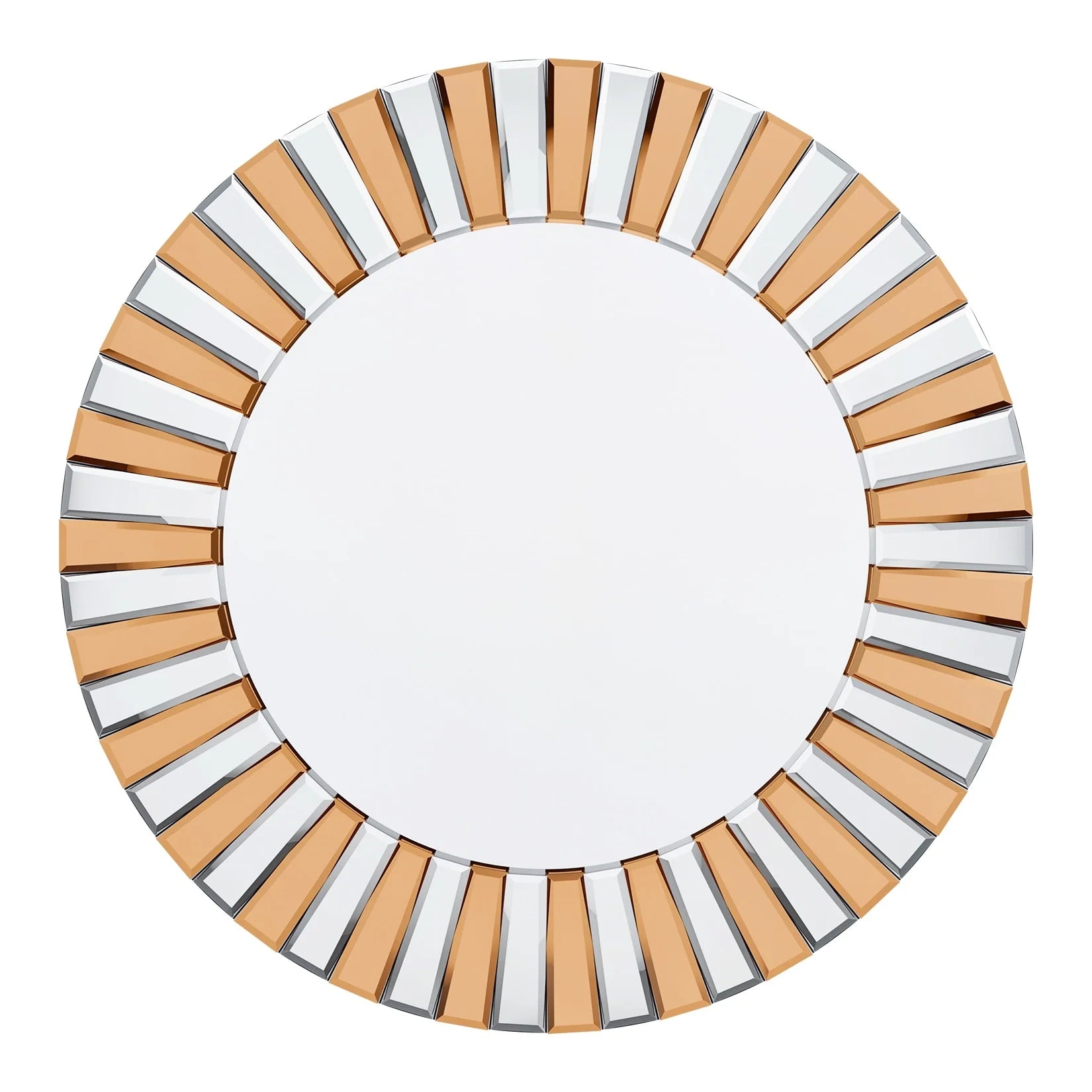 fliptrade Large Round Accent Beveled Wall Mirror 24"