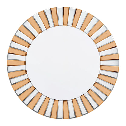 fliptrade Large Round Accent Beveled Wall Mirror 24"