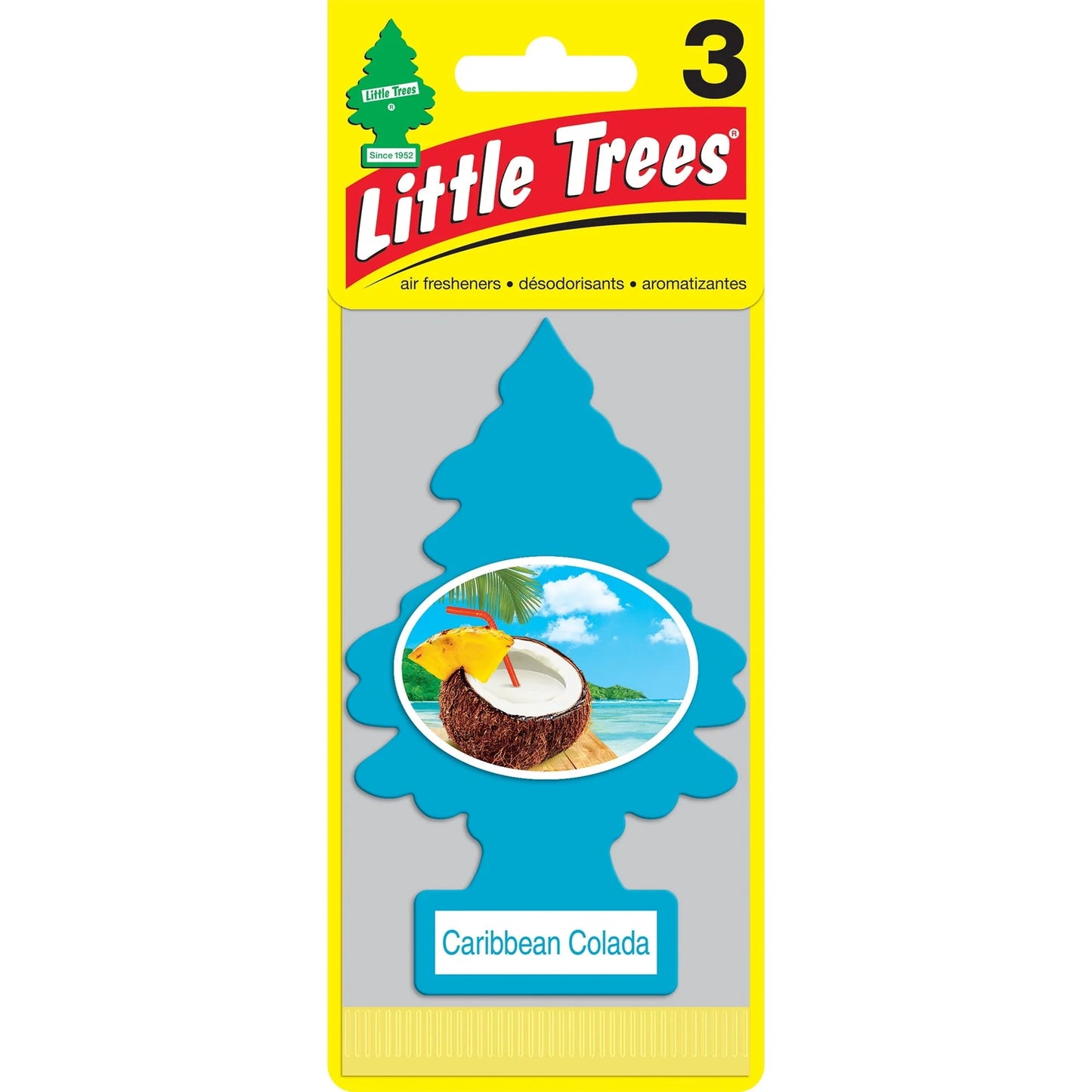 Little Trees Air Freshener Caribbean Colada Fragrance 3-Pack