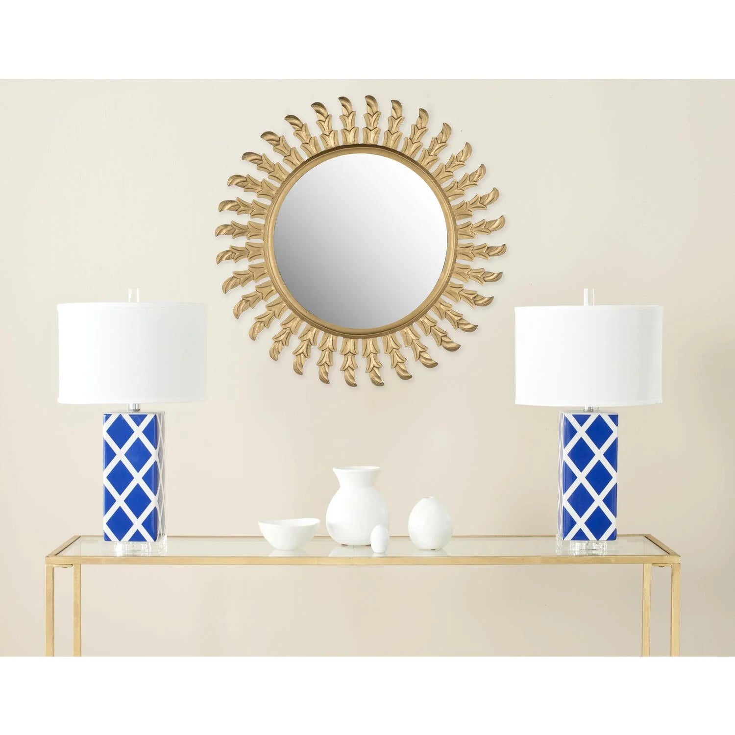 SAFAVIEH Inca Sun Transitional Round Wall Mirror, Gold
