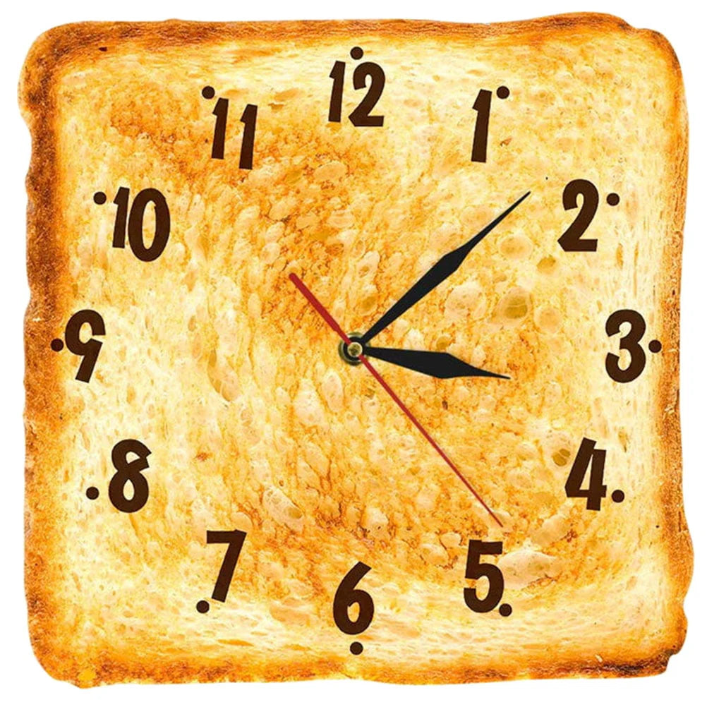 HOMEMAXS Toast Design Wall Clock Modern Wall Clock Bakery Wall Hanging Clock Restaurant Clock