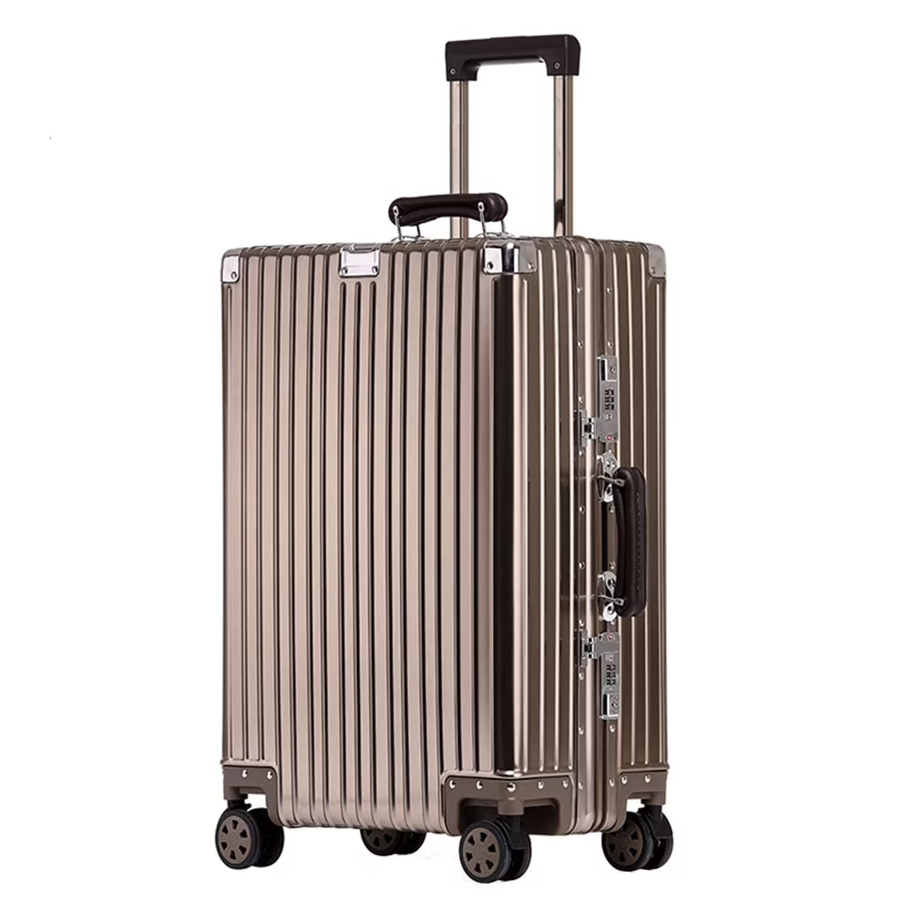 All Aluminum Magnesium Carry on Luggage Airline Approved, Hardside Carry on Suitcase with TSA Lock, Zipperless Luggage Checked Luggage Metal Rolling Luggage for Travel, Business