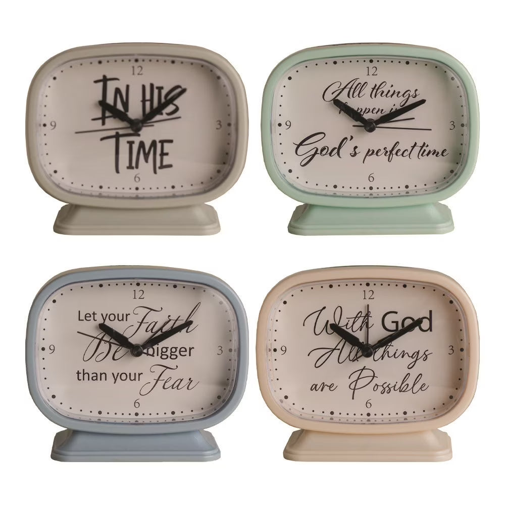 Tabletop Clock-Inspirational Assortment (Pack Of 12)