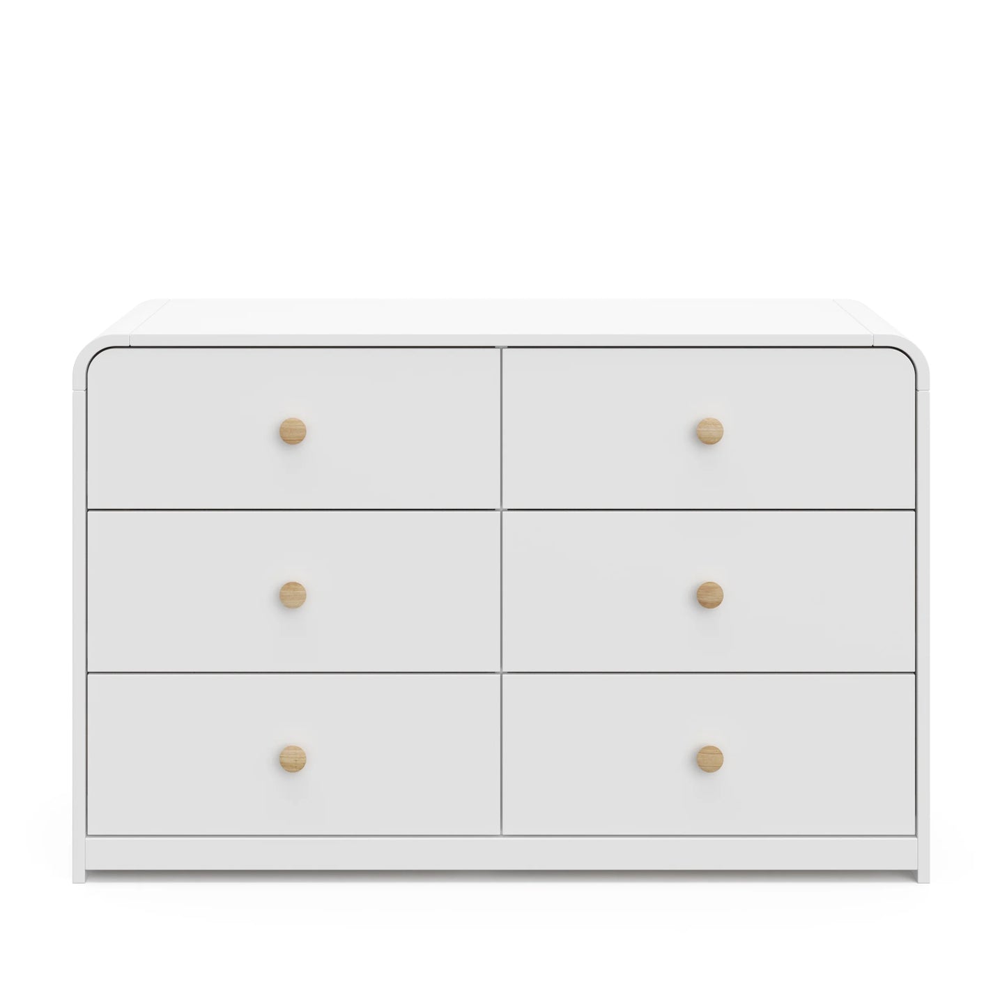 Storkcraft Santos 6 Drawer Nursery Double Dresser, White