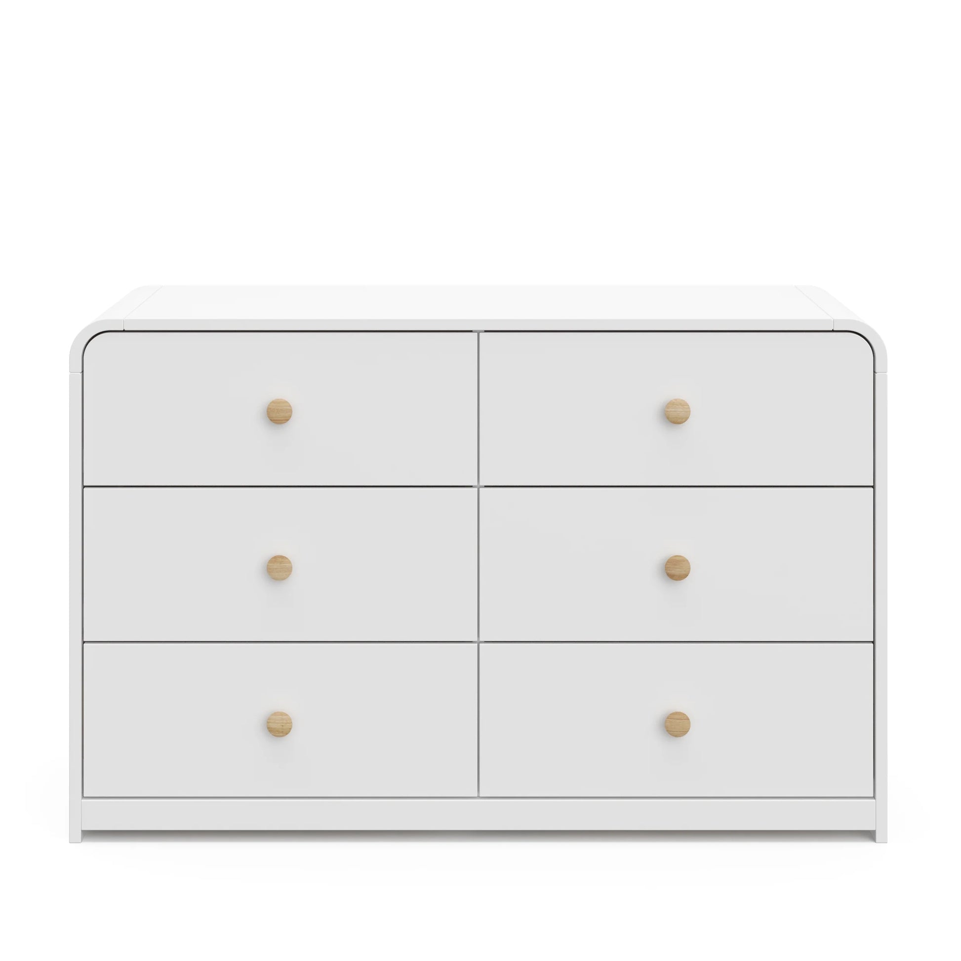 Storkcraft Santos 6 Drawer Nursery Double Dresser, White