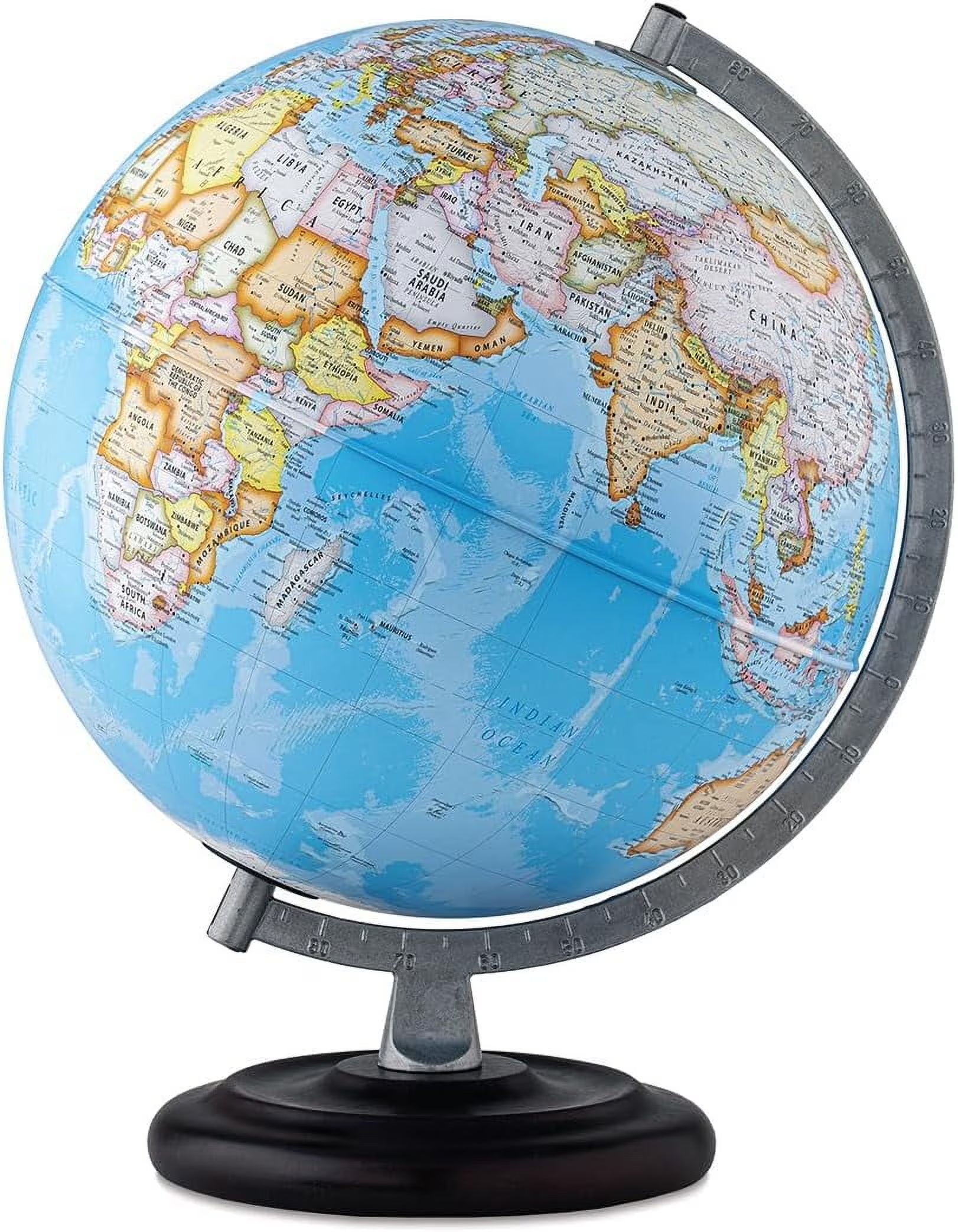 Waypoint Geographic Mariner Plus Globe, 12" Blue Ocean-Style World Globe, Up-to-Date Reference Globe for Home and Office Decor, 17° H x 13.5° W x 12° D