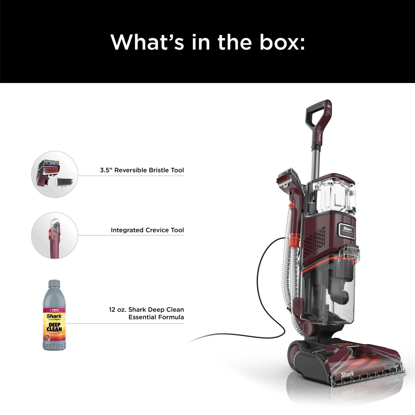 Shark CarpetXpert Upright Deep Carpet, Area Rug & Upholstery Cleaner with Built-in Spot & Stain Eliminator and 12 oz Deep Clean Pro Cleanser, EX150