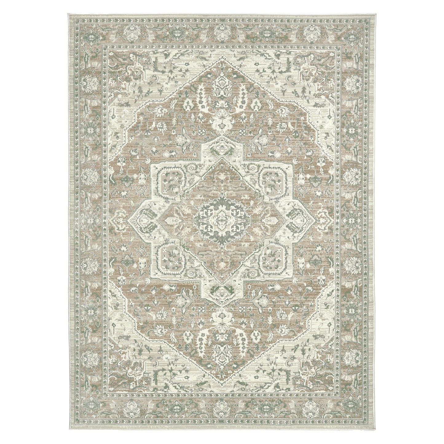 Sasha Area Rug, Adryan Beige Green, 5'3' x 7'
