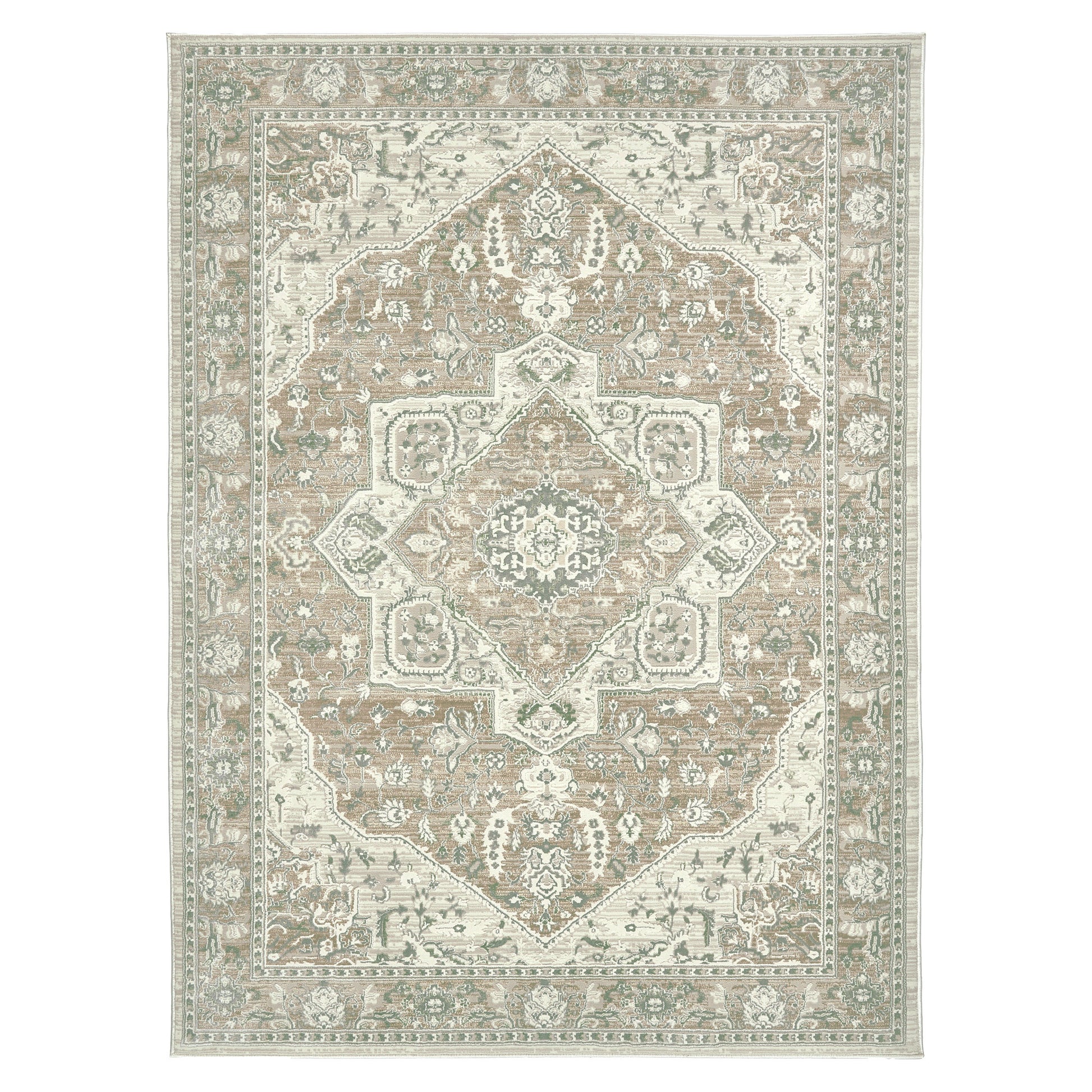 Sasha Area Rug, Adryan Beige Green, 5'3' x 7'
