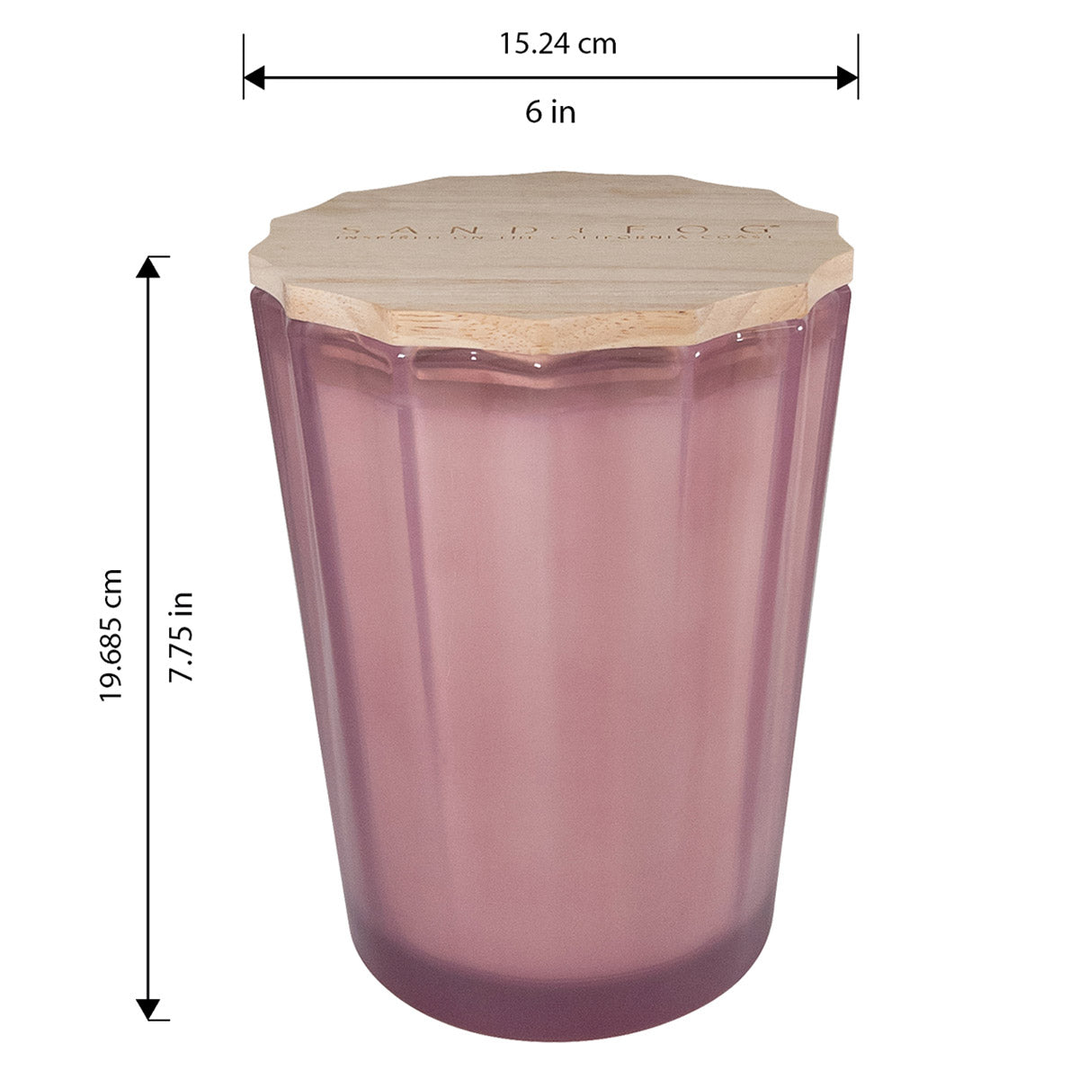 Sand + Fog Spring 57oz. Scalloped Candle with Rubber Wood Lid