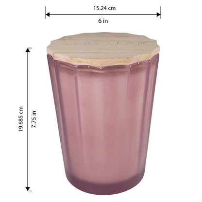 Sand + Fog Spring 57oz. Scalloped Candle with Rubber Wood Lid