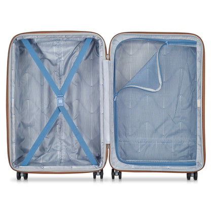 DELSEY PARIS Freestyle 24" Medium Checked Expandable Spinner Luggage, Platinum