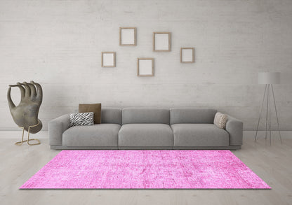 Ahgly Company Indoor Rectangle Oriental Pink Traditional Area Rugs, 8' x 10'