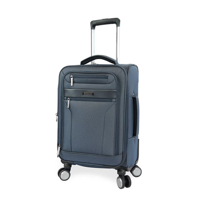 Brookstone Harbour 22" Softside Carry-on Spinner Luggage - Dark Charcoal