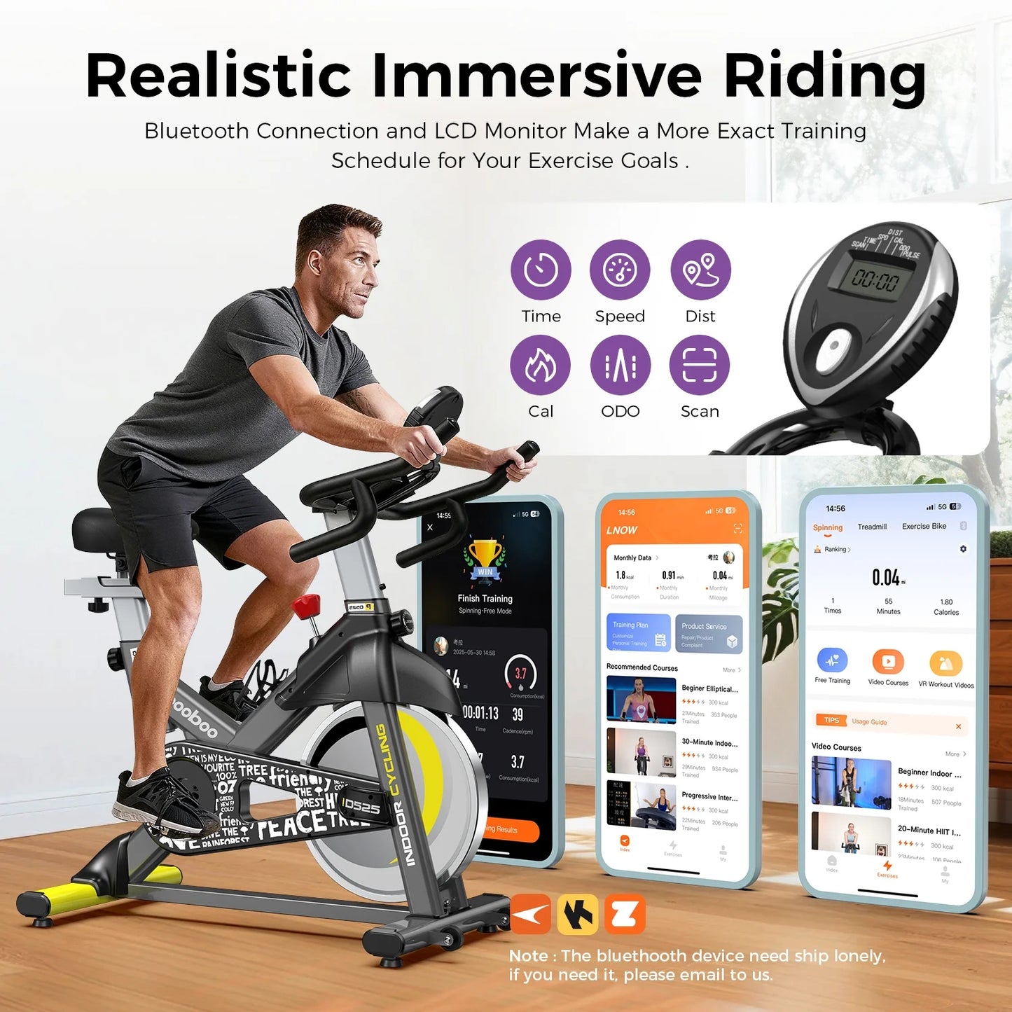 Pooboo Stationary Exercise Bike Indoor Cycling Bike Cycle Bicycle Adjustable Resistance for Home Office Cardio Workout Machine Max Weight 350 lbs