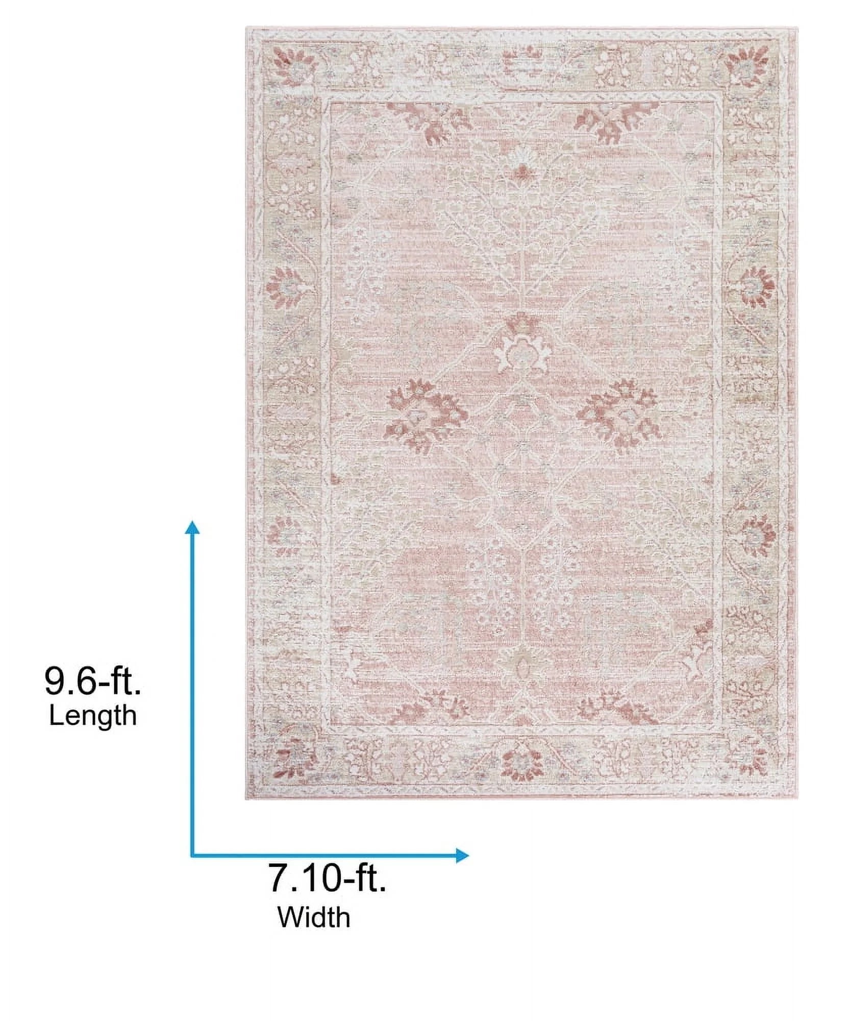 Livabliss St Tropez Vintage Medallion Area Rug,5'3" x 7',Blush
