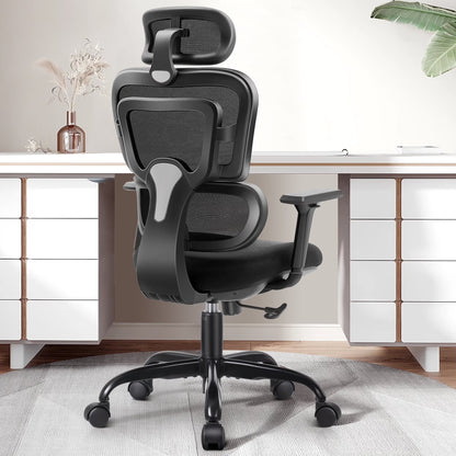 COOLHUT Ergonomic Office Chair Desk Chair High Back Computer Chair with Lumbar Support, High-Sponge Cushion Home Office Chair, 300lbs, Dark Gray
