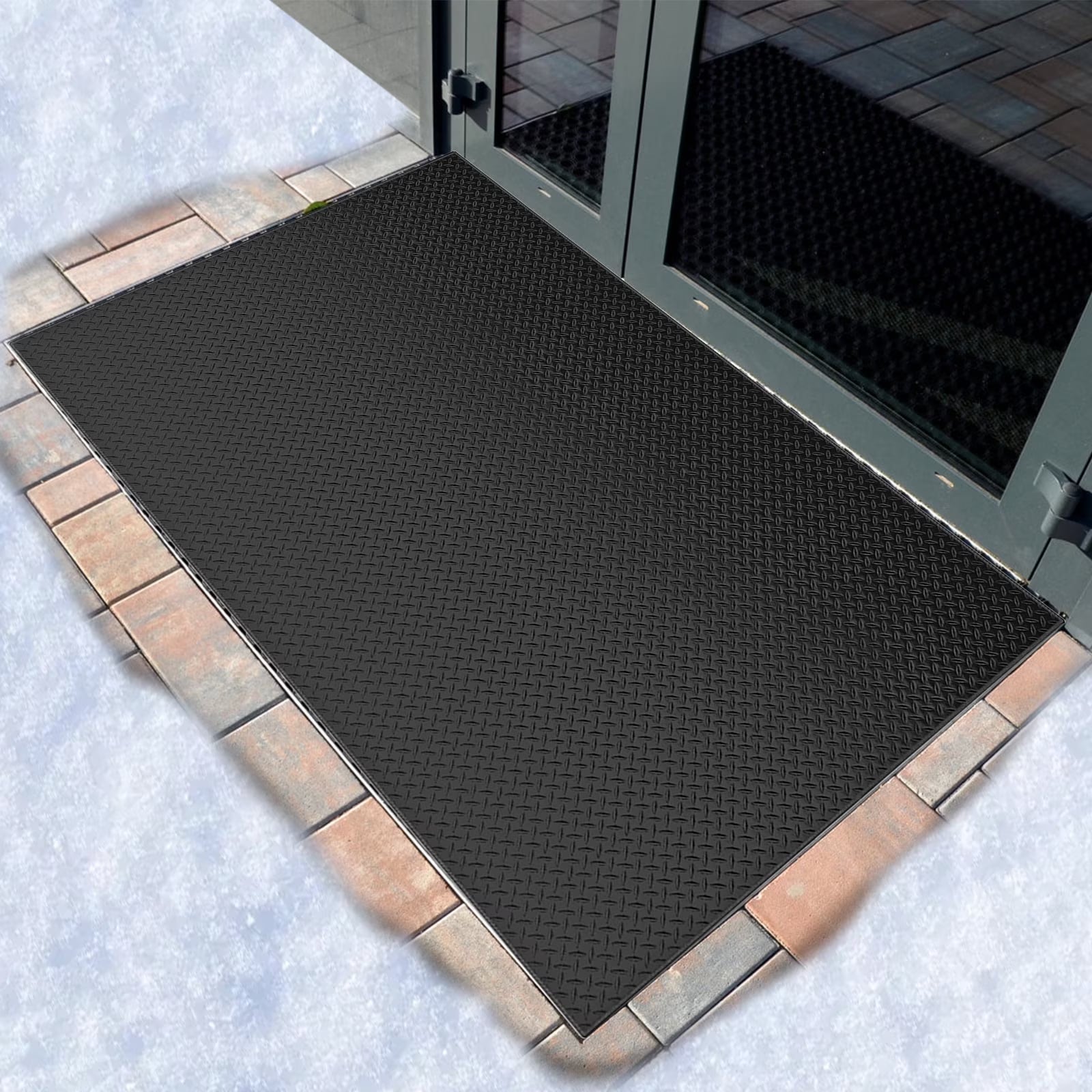 MOPHOTO Heated Snow Melting Mats, Electric Snow Melting Mats, Heated Outdoor Mats for Winter Walkways and Decks, No-Slip Snow and Ice Melt Heated Sidewalk Mat, Connectable w/Power Cord (20" x 60")