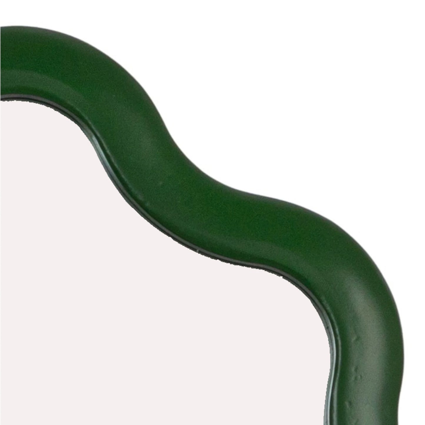 Creative Co-Op Scalloped Wood Wavy Wall Mirror, Green