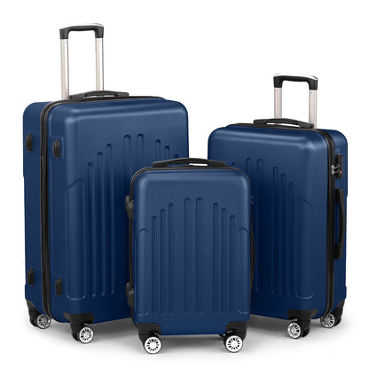 Zimtown 3 Piece Nested Spinner Suitcase Luggage Set With TSA Lock Royal Blue