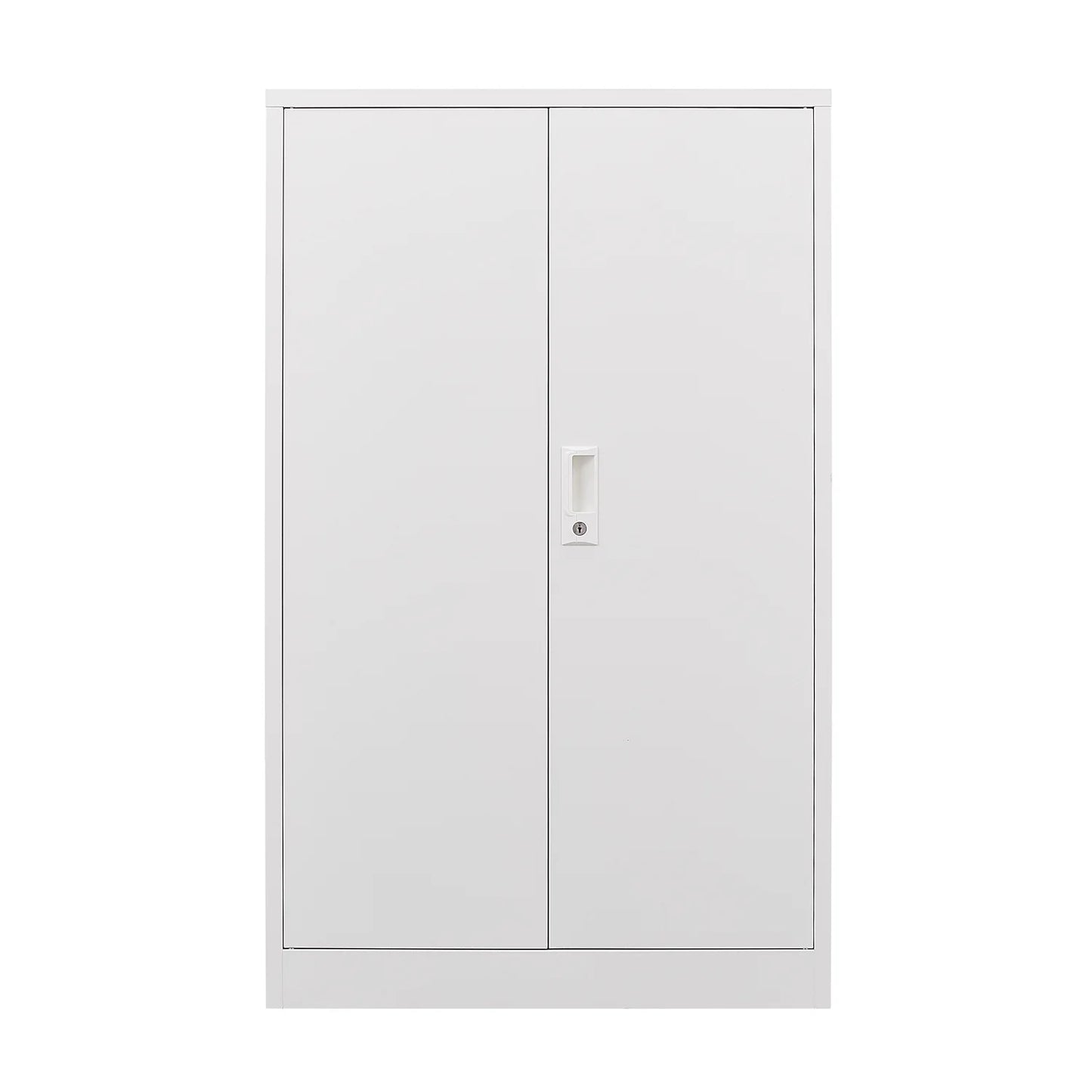 Metal Storage Cabinet with Locking Doors and Adjustable Shelf, 42" Folding Filing Storage Cabinet, Folding Storage Locker Cabinet for Home Office School Garage, White